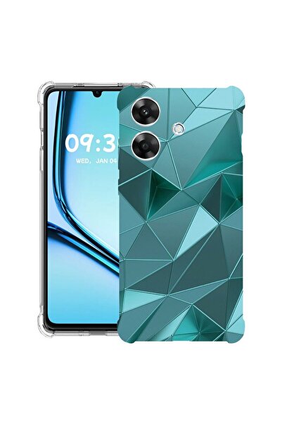 bestcase Противоударен калъф за Realme Note 60 / Note 60X със зелен мозаечен ...