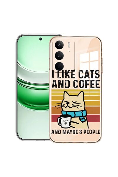 bestcase Husă transparentă din silicon pentru Realme C71, Pisici și Cafea, 20...