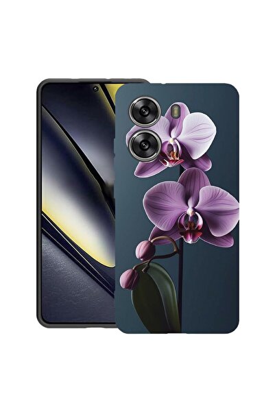 bestcase Калъф за Poco X7 Pro 5G, Лилава орхидея, Тънък силиконов 0.8ММ, Удар...
