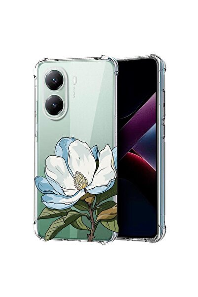 bestcase ¬Æ Husa Anti Shock Compatibila cu Poco X7 Pro 5G, Floral - Blue Magn...