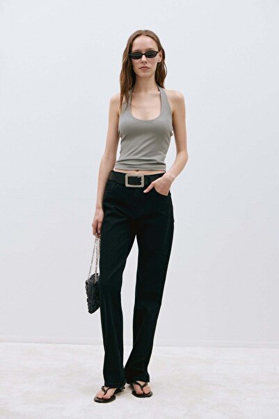 Suud Collection Black Effortless Straight Jean