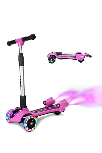 Ma Baby Kick Scooter for Kids, with Flashing Light Wheels and Music, Spray Fu...