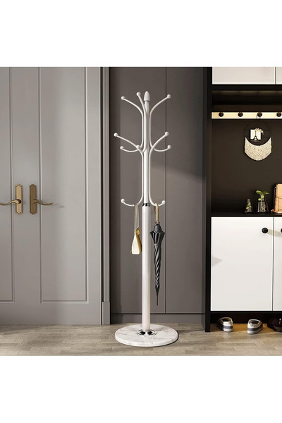GGEROU Metal Coat Rack Freestanding, Coat Hanger Stand with Rock Slab Base, C...