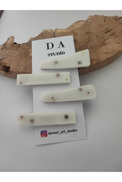 Demet Art Studio Reçineye Hayat Veriyoruz Epoxy Colored 4-Piece Steel Clip Ha...