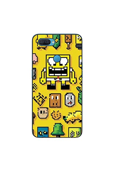 OEM Case compatible with Oppo A12 Silicone Gel Tpu Pattern Pixel Art Spongebob
