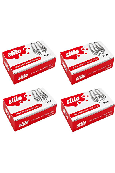 Stilo No:2 Paper Clips Nickel (4 Boxes)