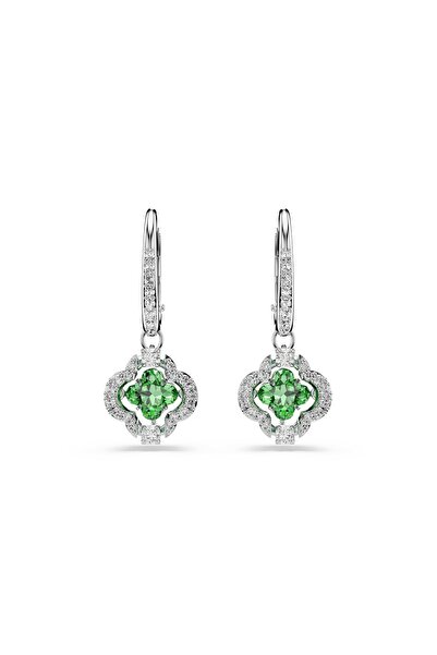 Swarovski Una Angelic damla küpeler, Karışık kesimler, Yeşil, Rodyum kaplama