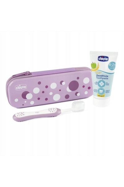 Chicco Set de igienă dentară pentru copii, Chicco, pastă de dinți, periuță mo...