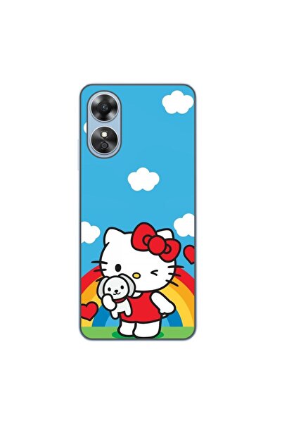 OEM Case compatible with Oppo A17 Silicone Gel Tpu Hello Kitty Rainbow Pattern
