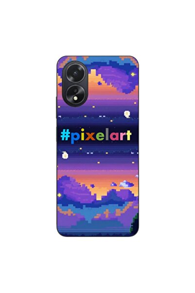 OEM Θήκη συμβατή με Oppo A18 4G από σιλικόνη gel TPU με σχέδιο τοπίου Pixel Art
