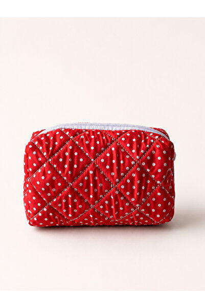 dericom Women's Polka Dot Quilted Makeup Bag Small Size Cosmetic Bag