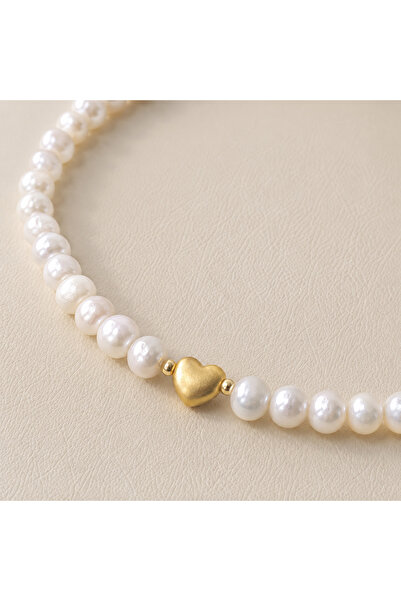 SERAPHIM COLLECTION Colier cu Perle Naturale de Cultura si Charm Inima Argint