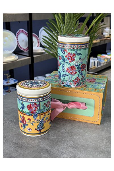 Doğudeko Vintage Flower of Life Porcelain 2-Piece Spice Set