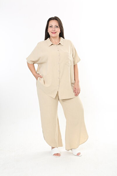 XL Modam Women's Cotton Plus Size Pants and Shirt Set