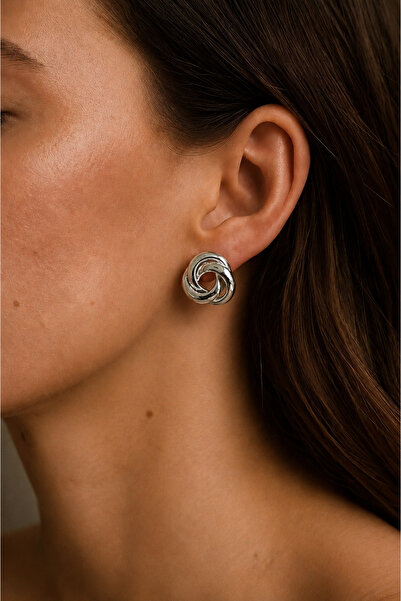 Markiz Takı Silver Color Brand Model Earring Pair