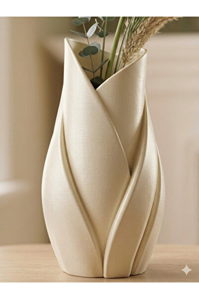YILDIZ Decorative Vase with Twirl Pattern Nordic Style Living Room Decor