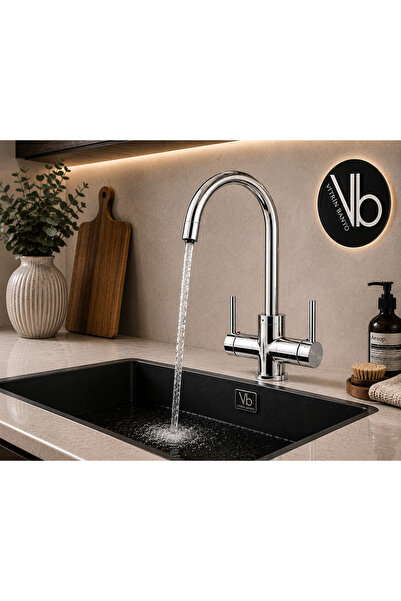 vb vitrinbanyo Premium Chrome Purified Water Sink Faucet – Dual Outlet Luxury...