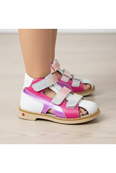 Tuğba Ortopedi 639 Full Orthopedic 100% Genuine Leather Girls' White/Fuchsia ...