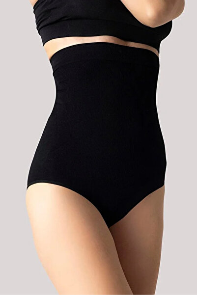 X MODAL سروال داخلي نسائي أسود عالي الخصر - مشد لشد الخصر والبطن