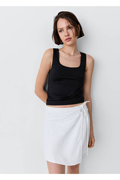 Mango Teen Kare yaka askılı bluz