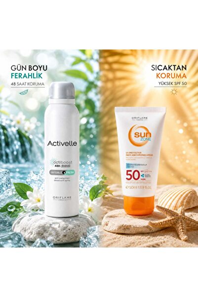 Oriflame Activelle deodorant, Sun zone güneş kremi