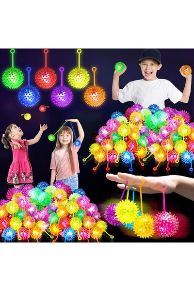 Arabest 24-Piece Light Up Stress Balls,Bouncy Balls for Kids,6 Colors Flashin...