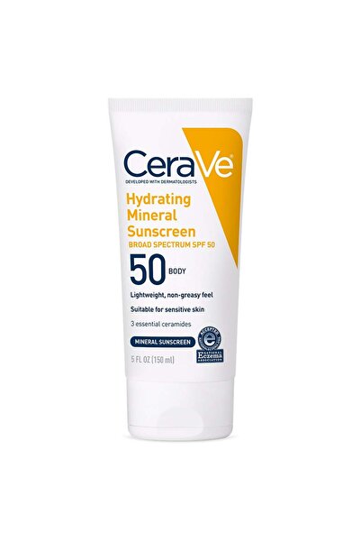 CeraVe 100% Mineral Sunscreen SPF 50 with Zinc Oxide & Titanium Dioxide, Hyal...