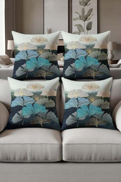 Dolce Mariee Digital Printed Soft Textured 4-Piece Throw Pillow Cover Set Krl...