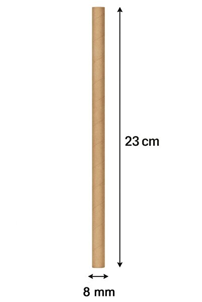 alenked Kraft Paper Straws 8Mmx23Cm 50 Pieces