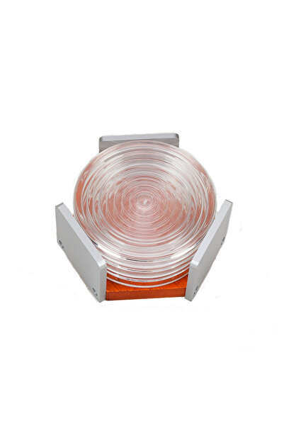 OEM Karvounis Σουβέρ Σετ 6 Τεμαχίων Plexiglass Σε Ξύλινη Βάση 24cm