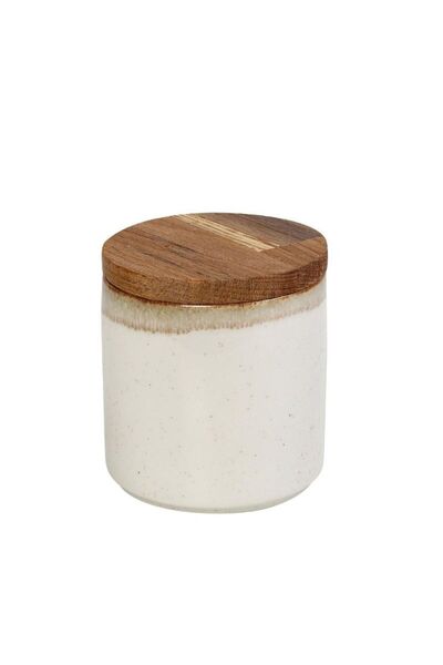 ESPIEL Δοχείο REACTIVE BEIGE ESSENTIALS Με ξύλινο Καπάκι 10cm OWQ109K2