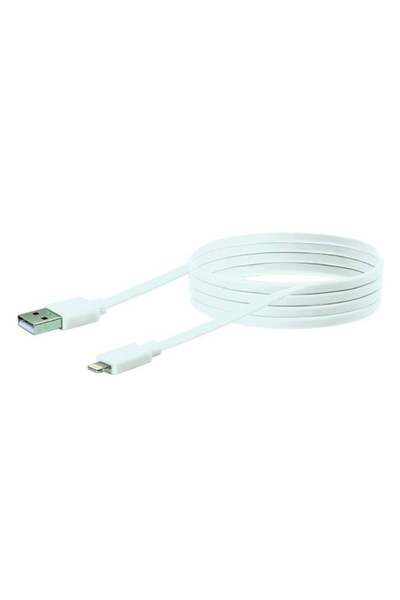 Schwaiger USB Kabel 2.0 Apple Lightning 2m Flachkabel Wei√ü