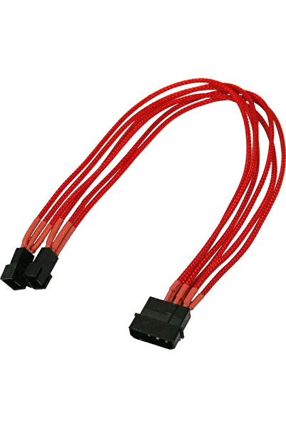 Nanoxia Kabel 4-Pin auf 2 x 3-Pin, Single, 30 cm, rot