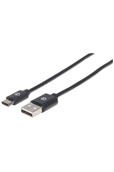 MANHATTAN Cablu USB 2.0 Tip C, conector C/A, 2m, negru