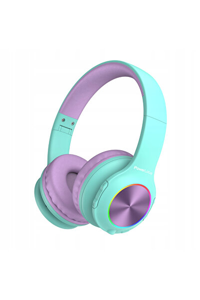 PowerLocus Căști Bluetooth PLED pentru copii, Turcoaz/Albastru pur
