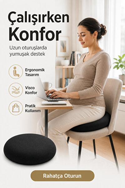 EpiRelax Hamile Oturma Minderi Visco Konfor Minderi Sandalye Yemek Masası Bel...