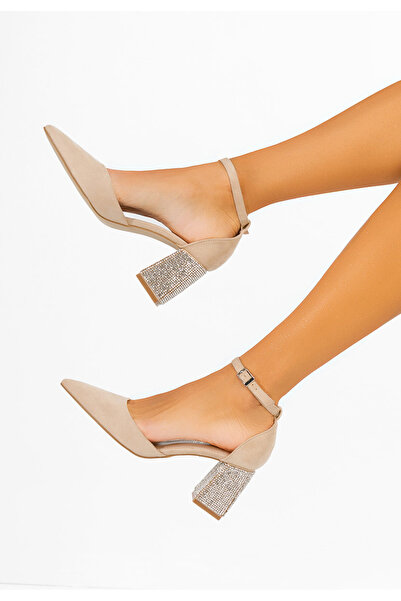 B T Shoes Pantofi cu toc gros Ivette bej