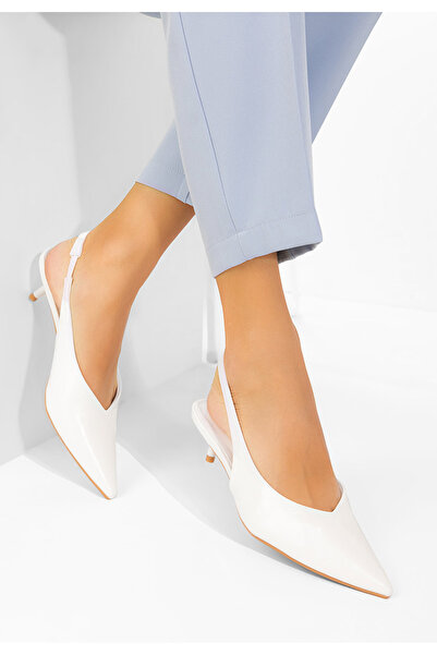 B T Shoes Pantofi slingback Nirvania albi
