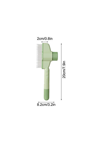 Choice1 green Cat Comb Pet Hair Remover One Button Dogs Brush Self-cleaning C...