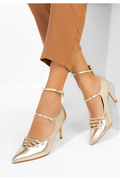 B T Shoes Monalisa gold stiletto Heeled Shoes