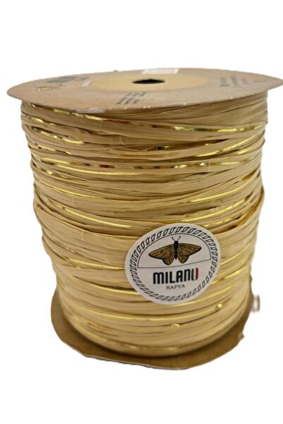 angel çanta aksesuar Milano Rafya S02 Open Straw Golden Glitter 100 Gr
