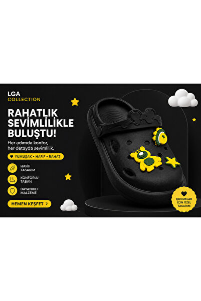 LGA COLLECTİONS شباشب كروس للأطفال مع رموز تعبيرية رقم 26 - 35 نعل إيفا للموس...