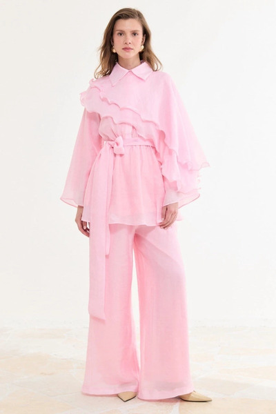 ASEDE Imported Fabric Flounce Ibiza Premium Pant Set