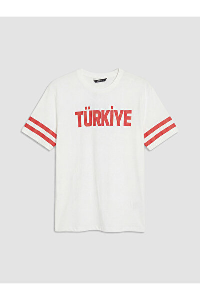LC Waikiki RMZ GİYİM FARKIŞİLLİKUL Zero Roba Yaka Turkiye Tricou cu imprimeu ...