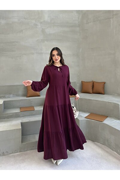 Şeker Portakalım V297 Rochie musulmană cu nervuri