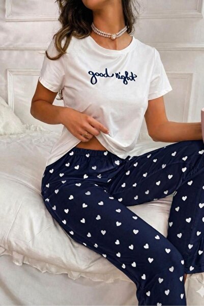 ZAYAHOMEWEAR New GOOD NİGHT Süpersoft Kısa Kollu Pijama Takım