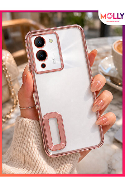 Molly İNFİNİX NOTE 12 G96 İçin Kenarları Metalik Rose Lens Koruyuculu Lou Laz...