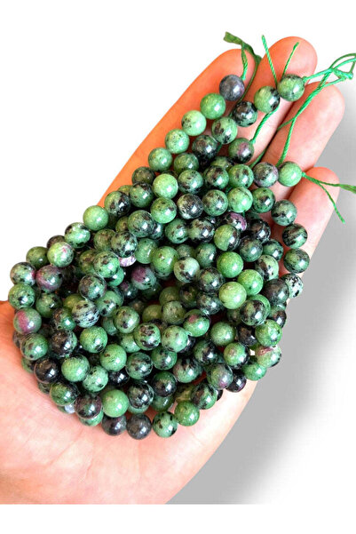 Bozhi Bead Set Ruby Zoisite Natural Stone 8mm - Natural Stone Ruby
