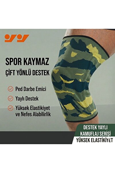 KEMOVE Premium Yaylı Örme Dizlik - Çift Yönlü Destekli ve Silikon Pedli Menis...