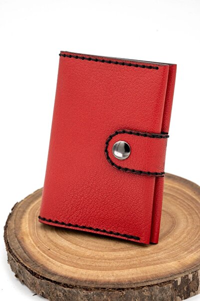 tudorAce Women's Premium Red Alran Chevre Sully Goat Leather Wallet with ID C...
